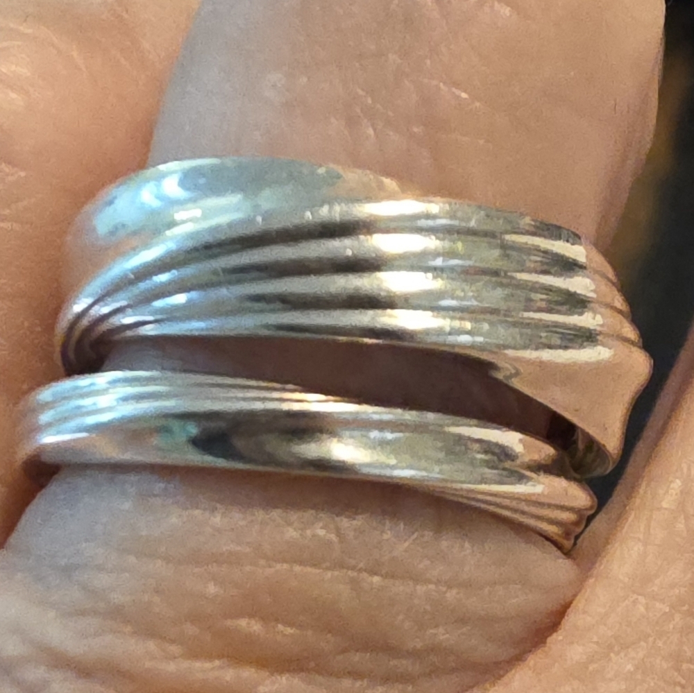 PANDORA SET OF TWISTED STACKING RINGS 925 ALE STERLING SILVER SIZE 7 - Picture 3 of 7
